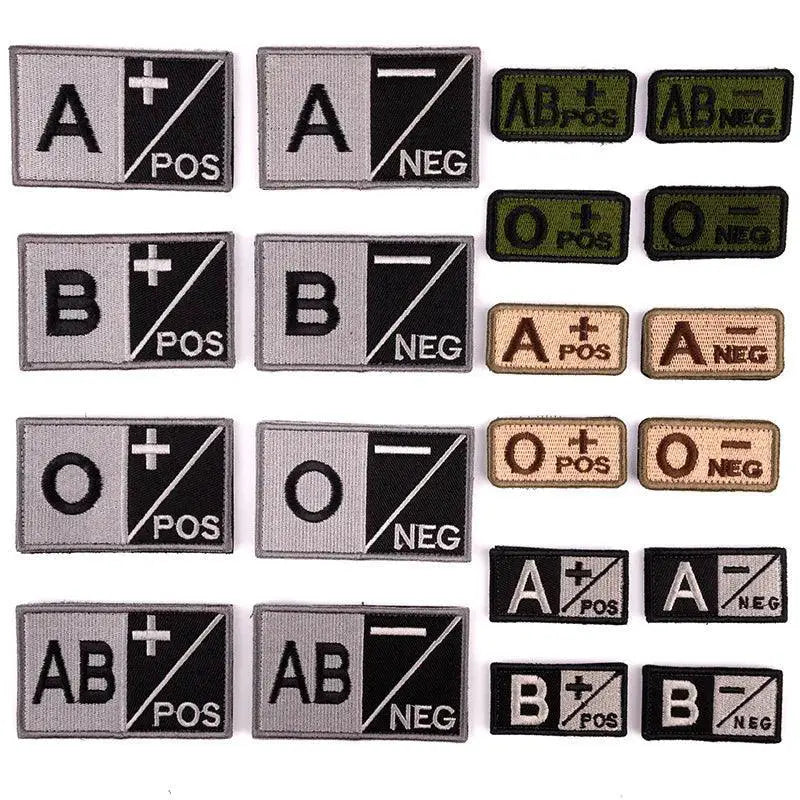 Tactical Blood Type Patch Custom Military Embroidered Gear