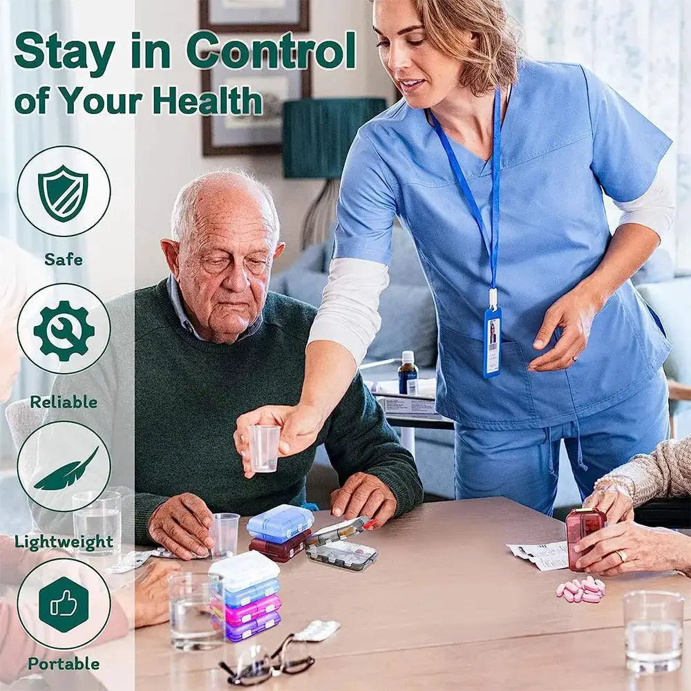 Tcare Portable Pill Organizer Secure Compact Storage