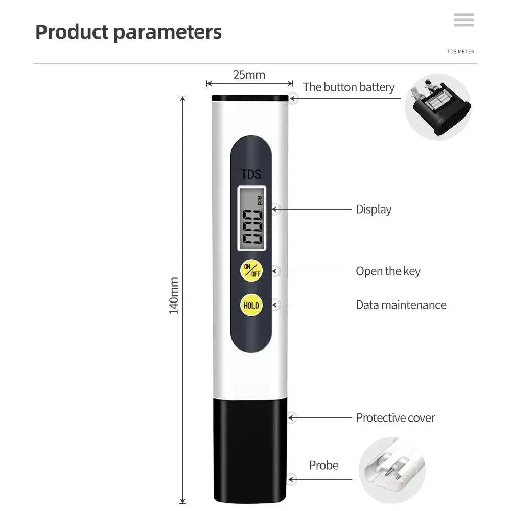 TDS and PH Meter Set for Aquariums Precision Water Test Pen