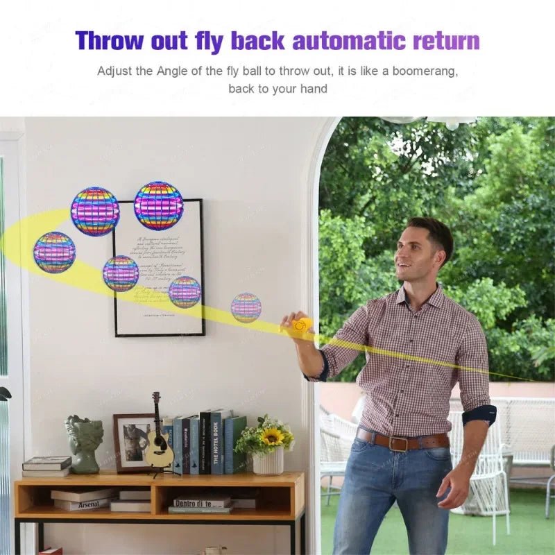 Tech Magic Flying Ball Boomerang Self Powered Gyroscopic Led Toy Small For Teens