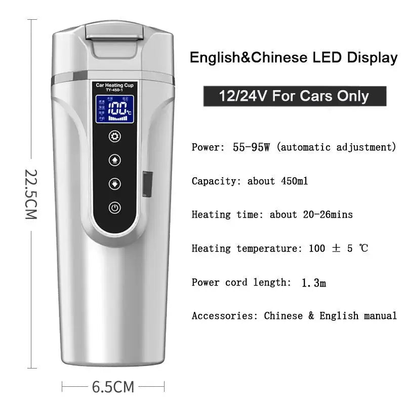 Temp Display Car Thermos for Travelers
