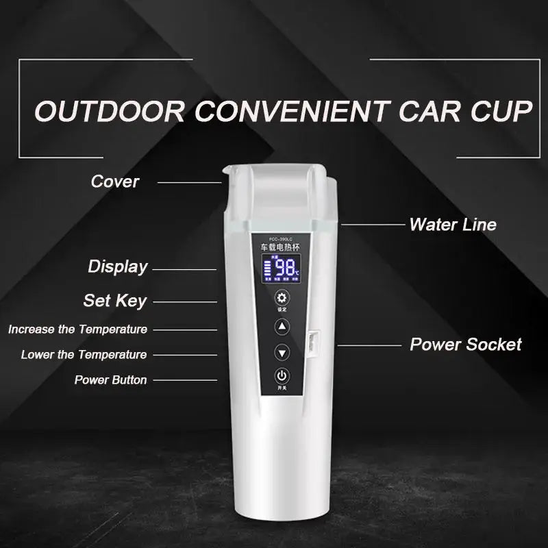 Temp Display Car Thermos for Travelers
