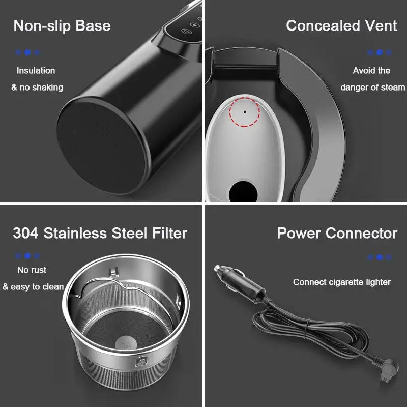 Temp Display Car Thermos for Travelers