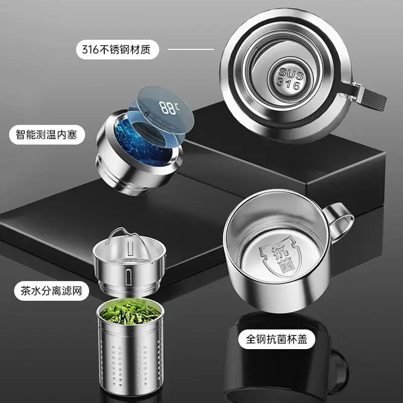 Temperature Display Vacuum Cup for Tea
