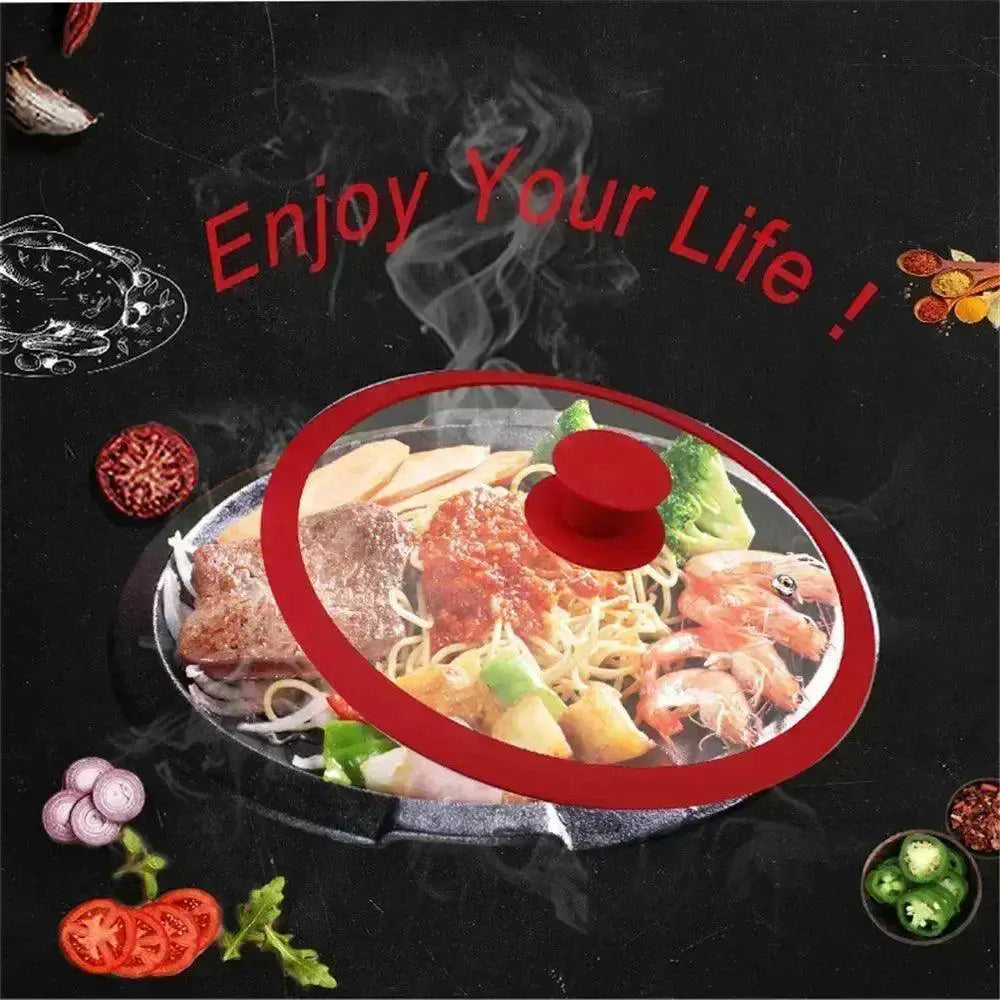 Tempered Glass Pot Lid With Silicone Handle 16 To 32cm Cover