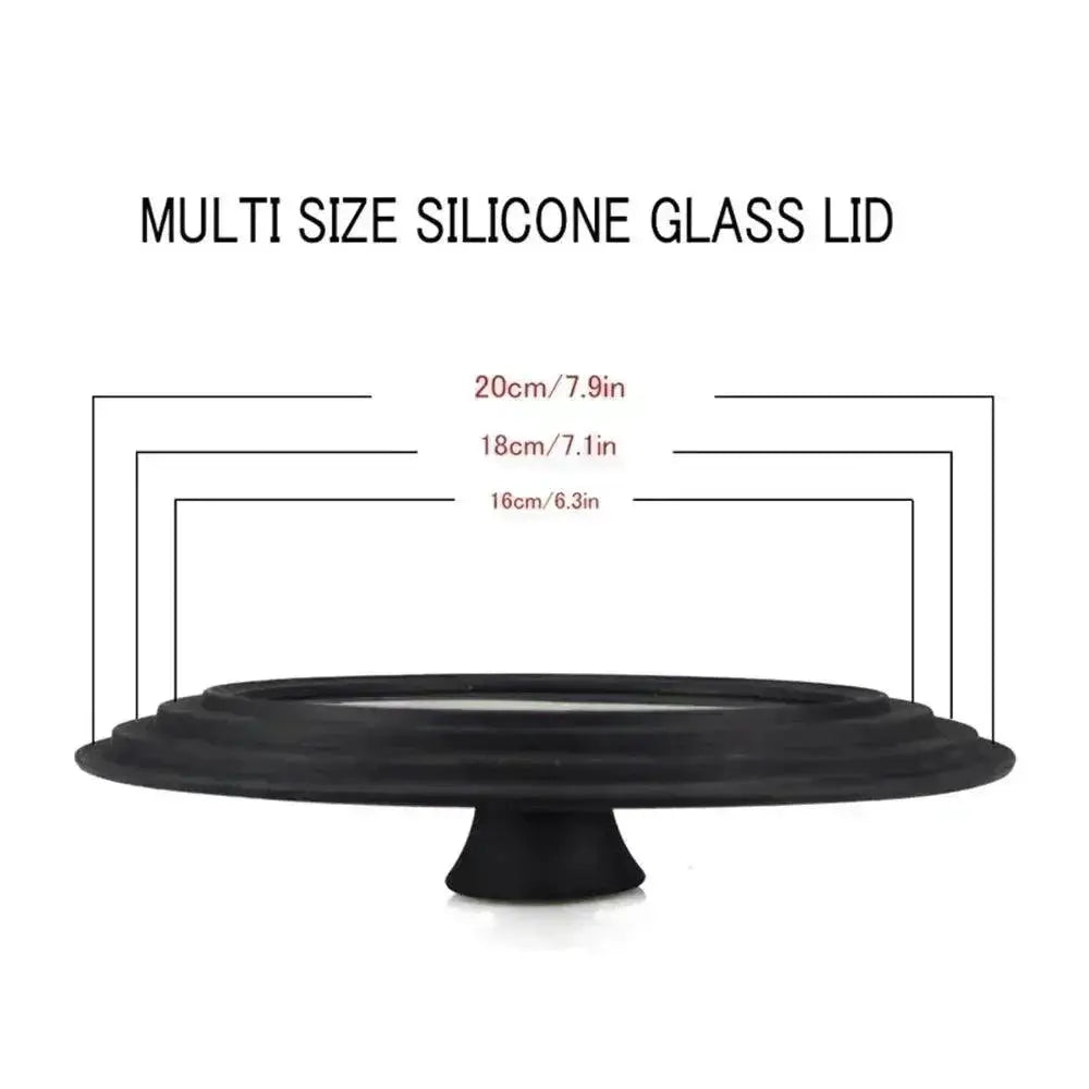 Tempered Glass Pot Lid With Silicone Handle 16 To 32cm Cover