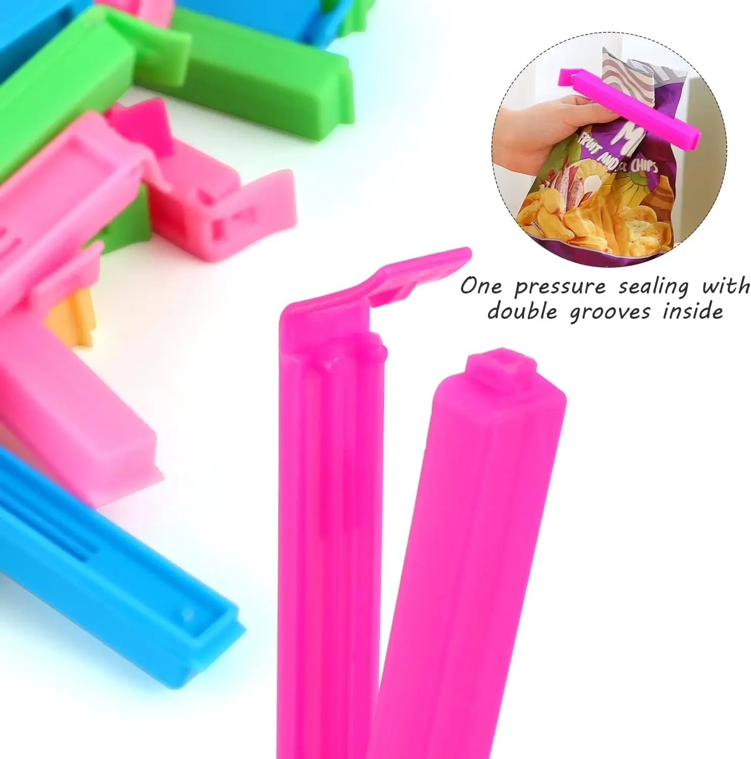 Ten Pack Portable Kitchen Seal Clips For Sealing Food Bags And Snacks With Color