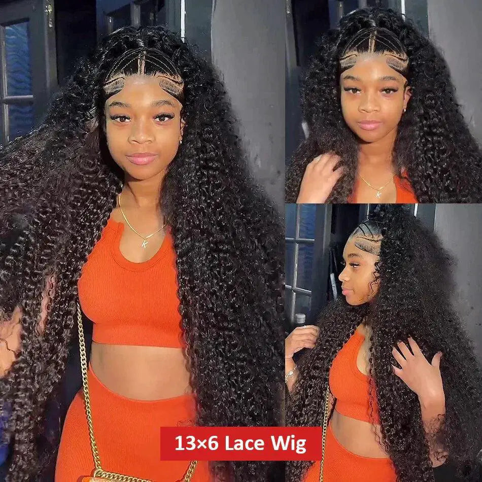 Tewjig Brazilian Remy Deep Wave Lace Front Wig 250 Density