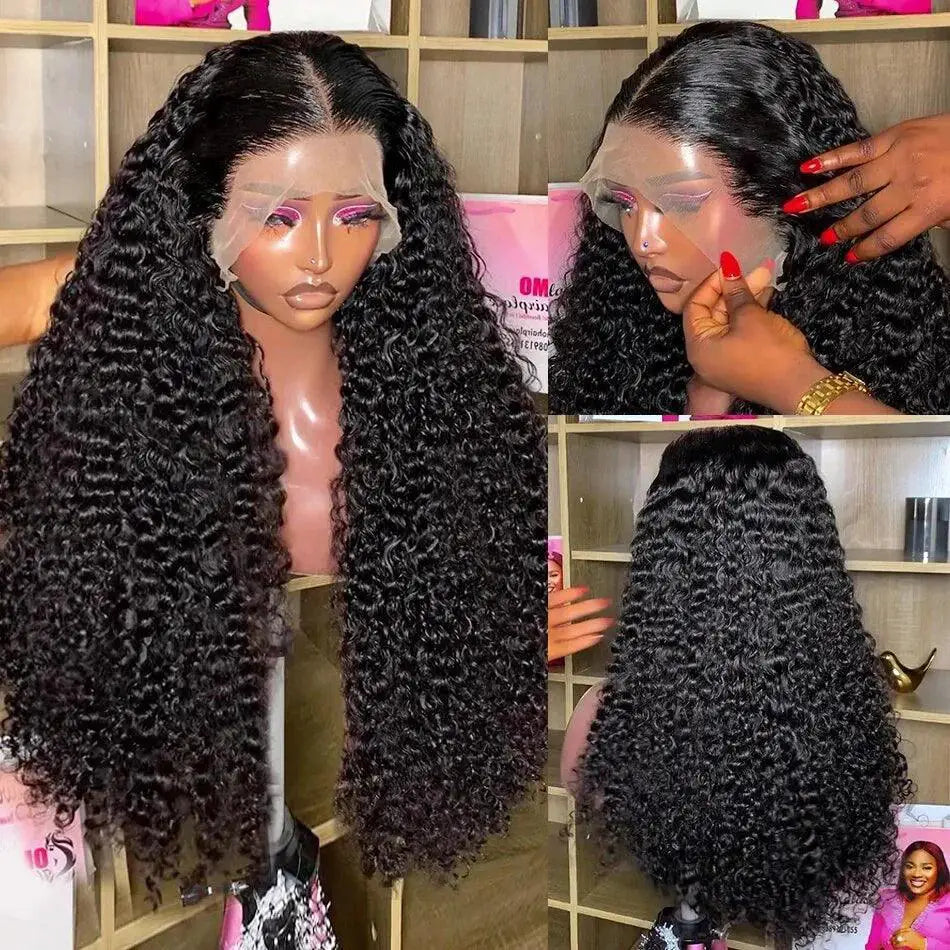 Tewjig Brazilian Remy Deep Wave Lace Front Wig 250 Density
