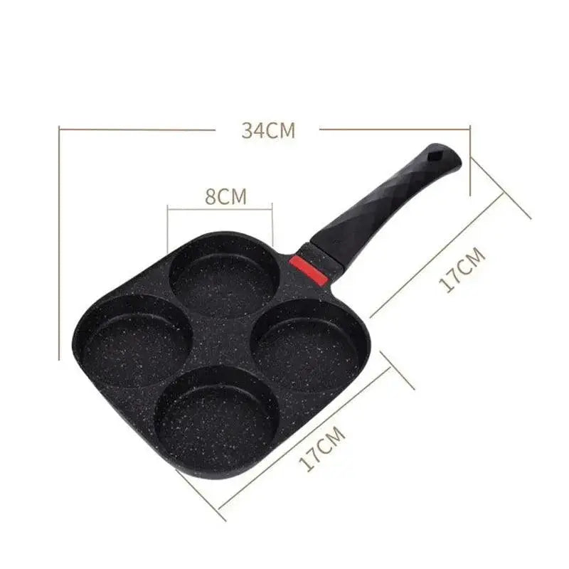 Thickened Nonstick Four Hole Egg And Pancake Frying Pan
