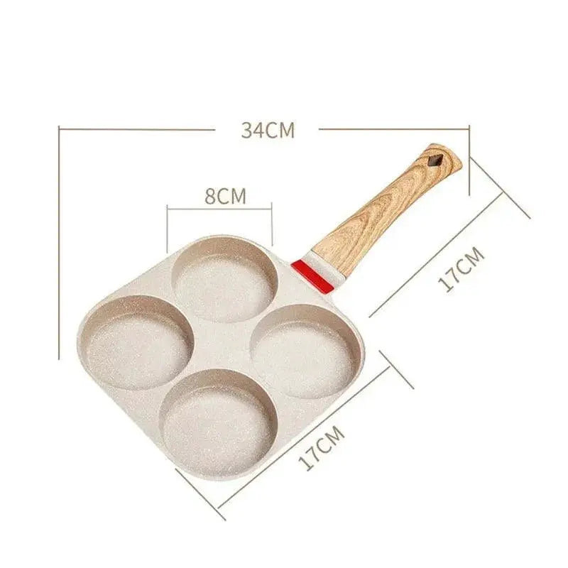 Thickened Nonstick Four Hole Egg And Pancake Frying Pan