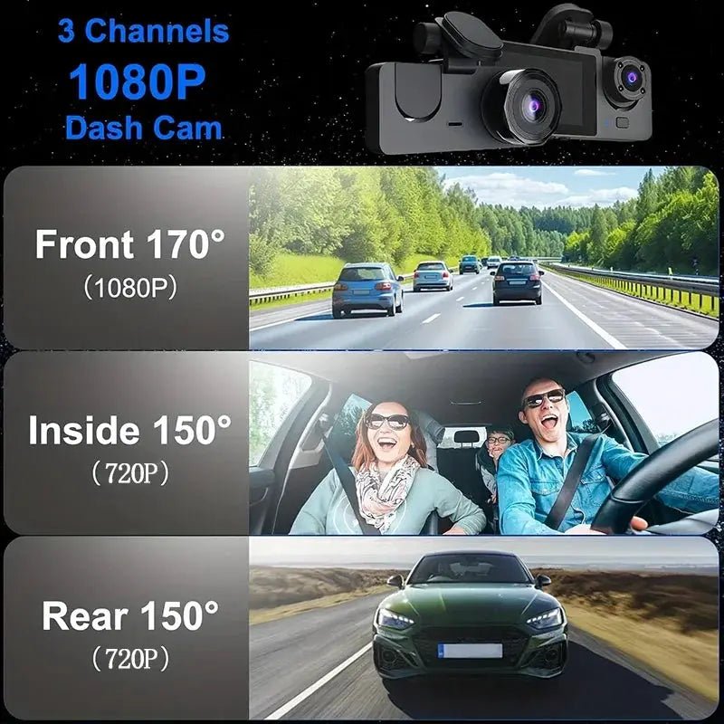 Three-Channel Dash Cam for Safer Driving