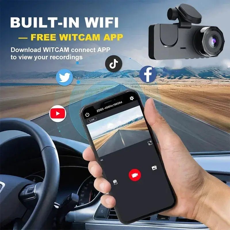 Three-Channel Dash Cam for Safer Driving