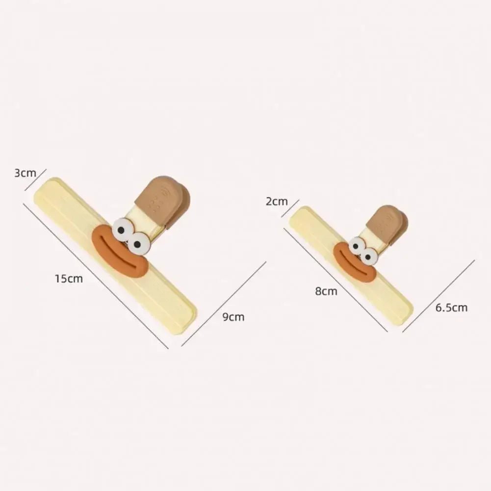 Three Piece Creative Face Bag Sealing Clips For Plastic Snack Storage In Kitchen