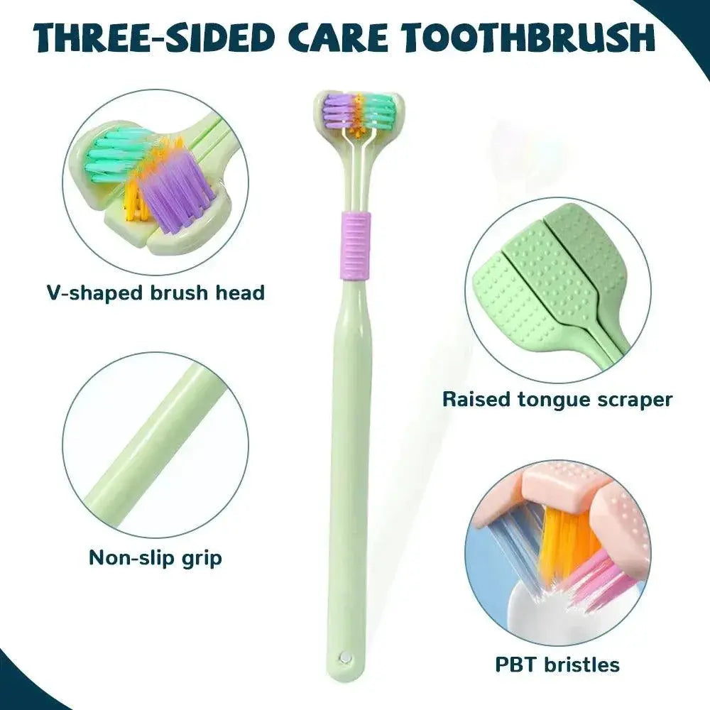 Three Sided Adult Toothbrush Superior Oral Care Tool