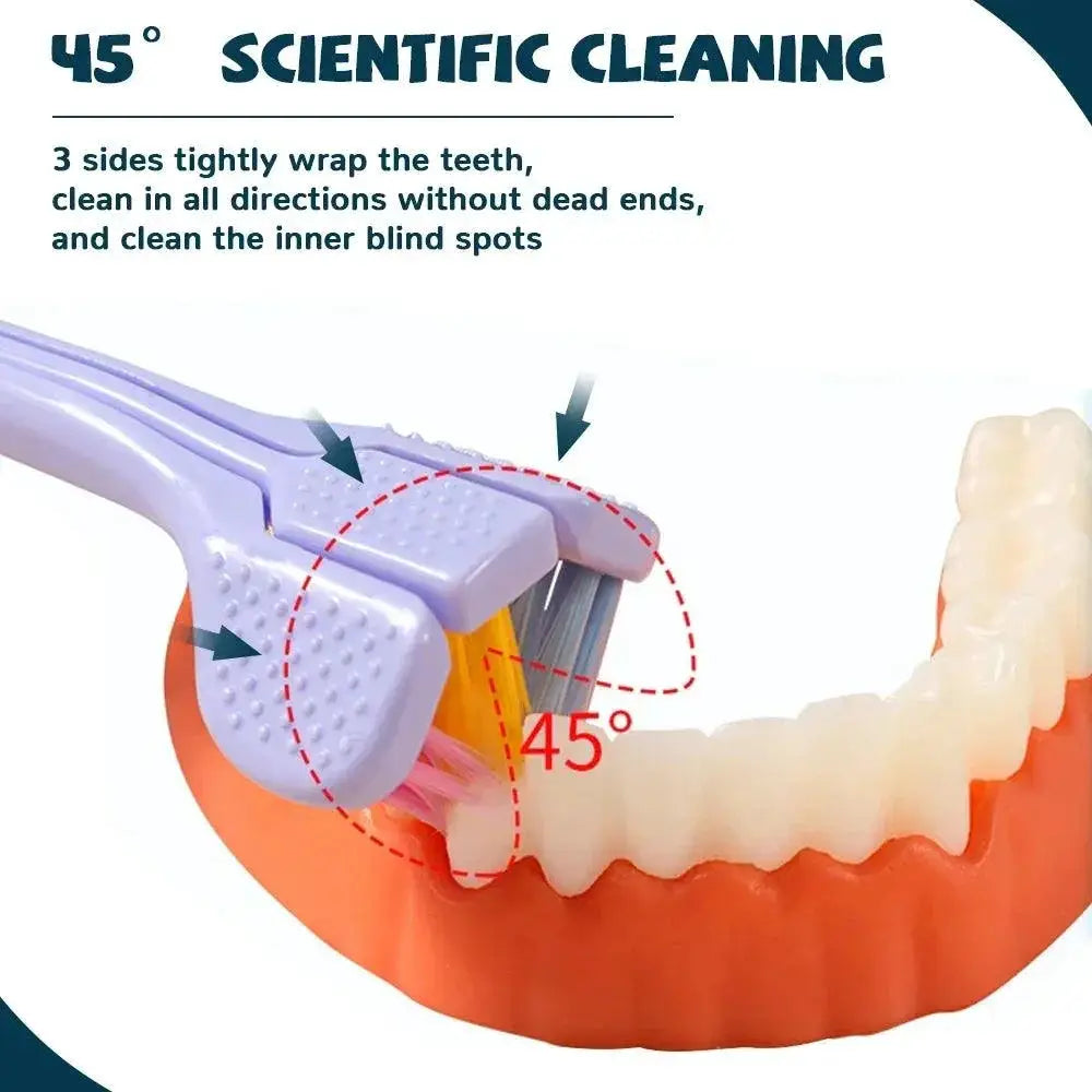 Three Sided Adult Toothbrush Superior Oral Care Tool
