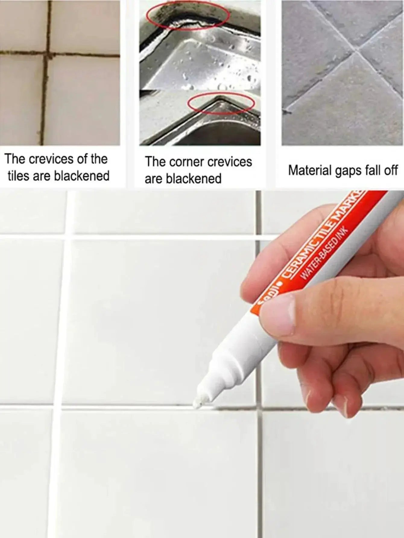 Tile Gap Color Repair Pen Waterproof Bathroom Solution