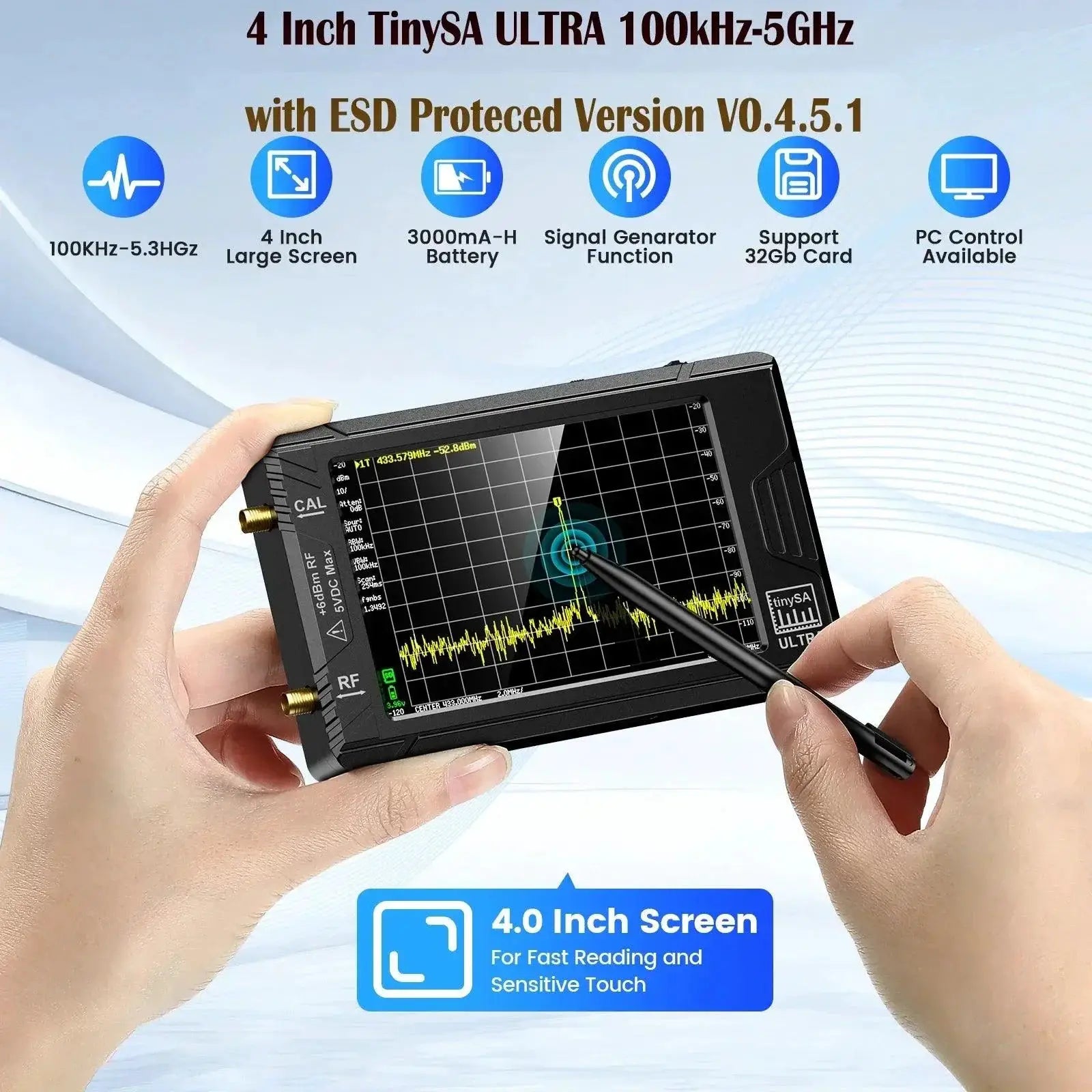 TinySA Ultra Spectrum Portable Frequency Analysis Tool
