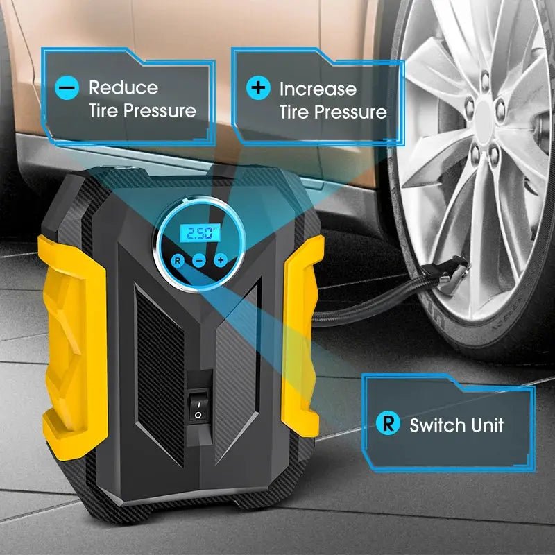 Tire Inflator For Drivers With LED Lamp