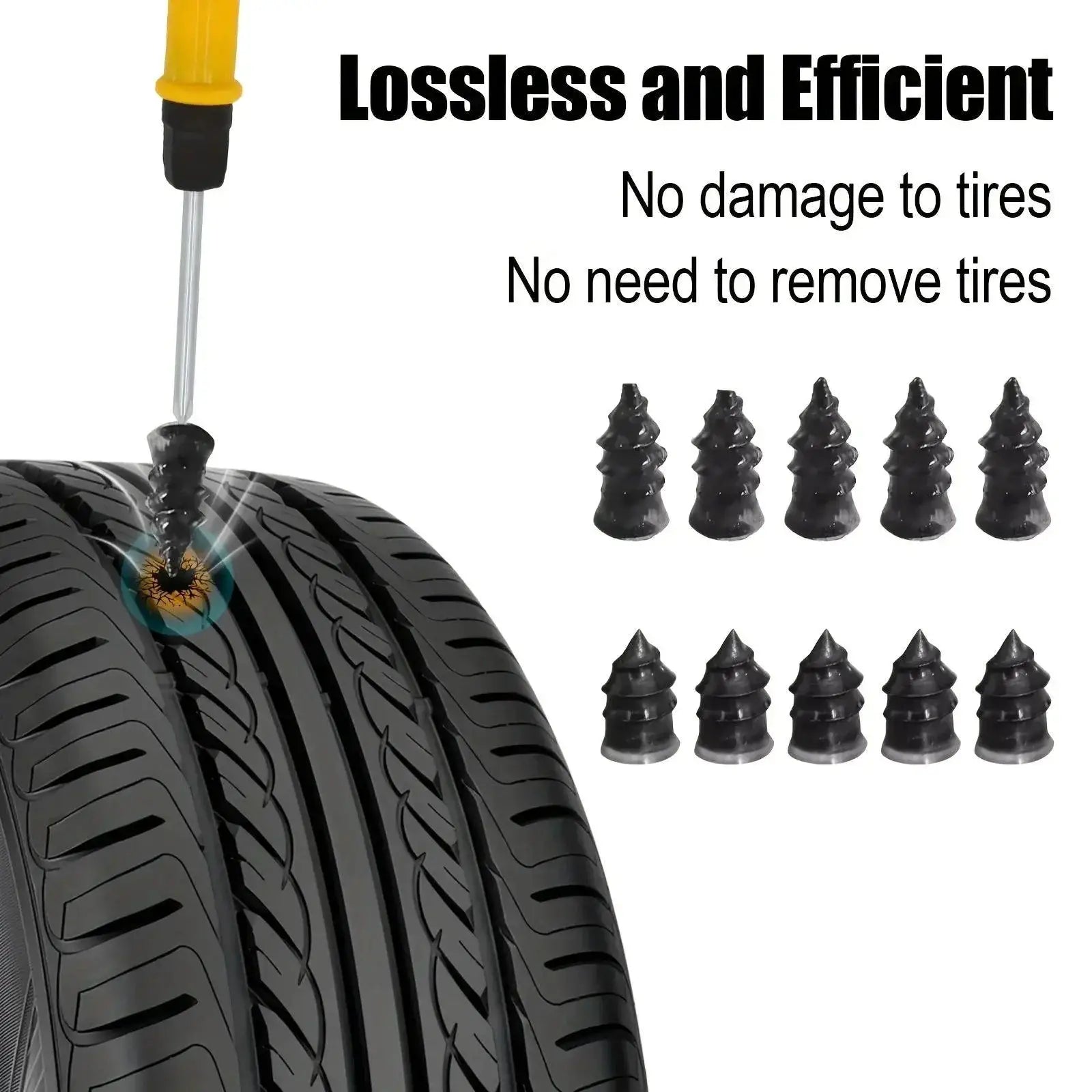Tire Repair Kit Quick Fix For Punctures Tool Set Emergency