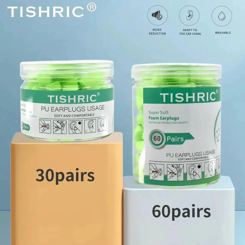 TISHRIC Premium Noise Reduction Soft Sponge Earplugs