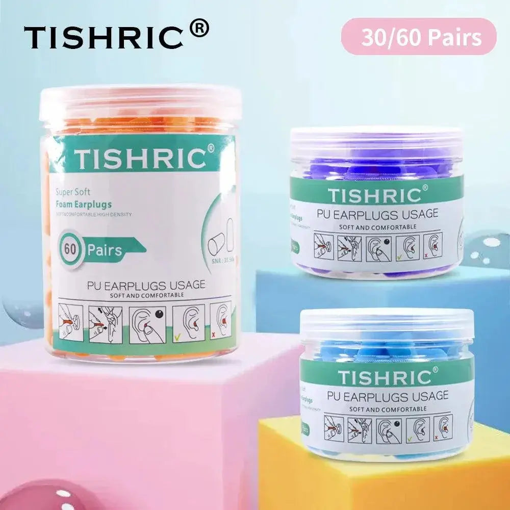 TISHRIC Premium Noise Reduction Soft Sponge Earplugs
