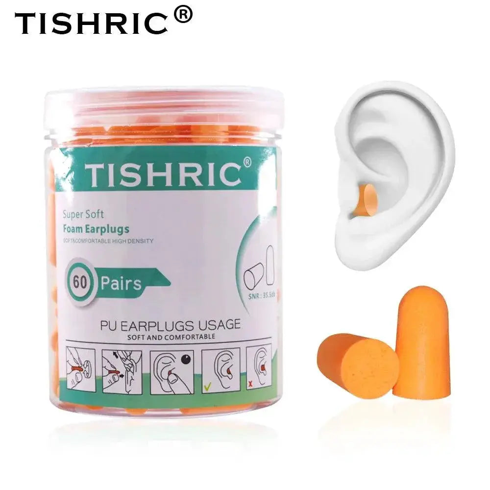 TISHRIC Premium Noise Reduction Soft Sponge Earplugs