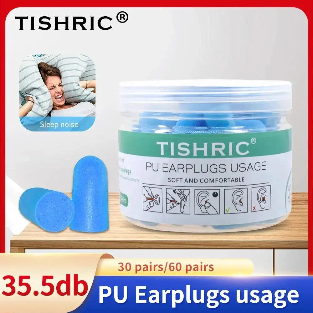 TISHRIC Premium Noise Reduction Soft Sponge Earplugs