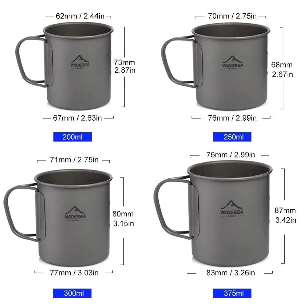Titanium Camping Mug Lightweight Outdoor Travel Cup