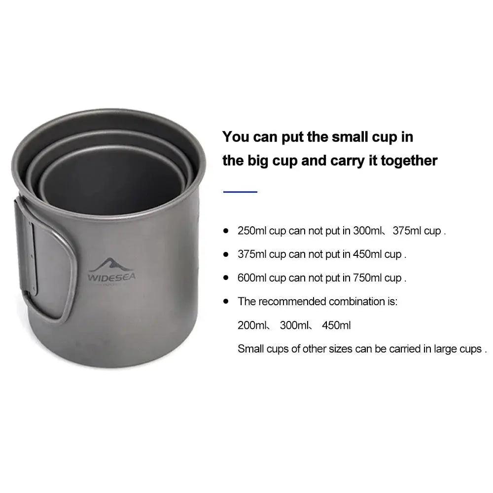 Titanium Camping Mug Lightweight Outdoor Travel Cup