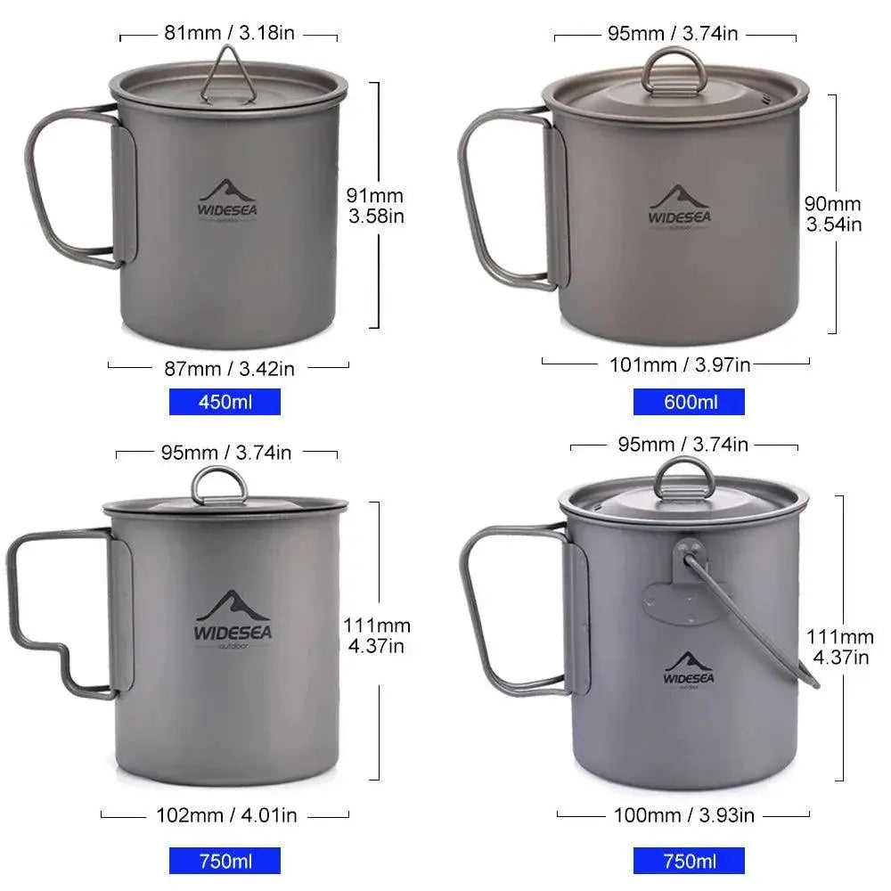 Titanium Camping Mug Lightweight Outdoor Travel Cup