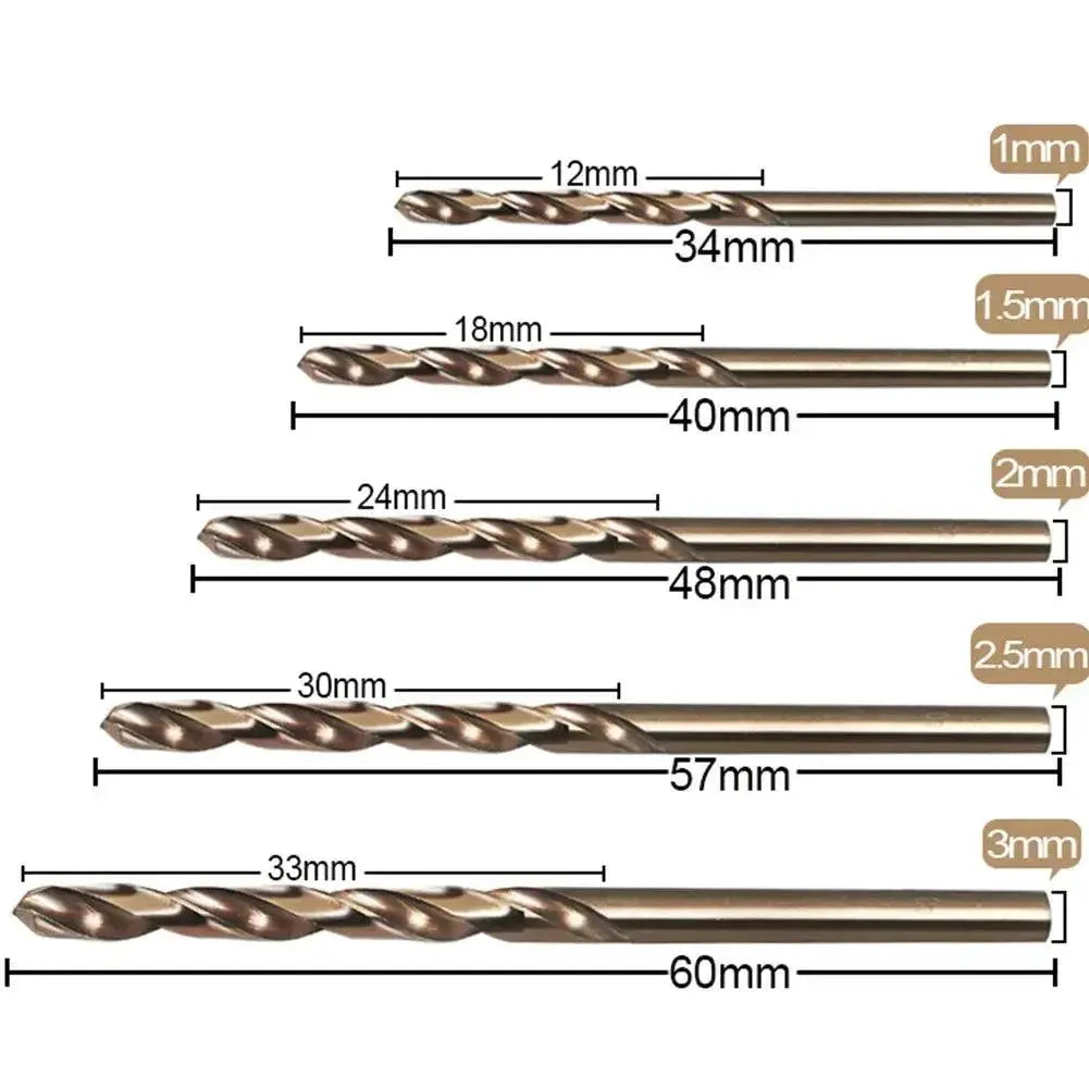 Titanium Coated Cobalt Drill Bits Set For Precision Drilling
