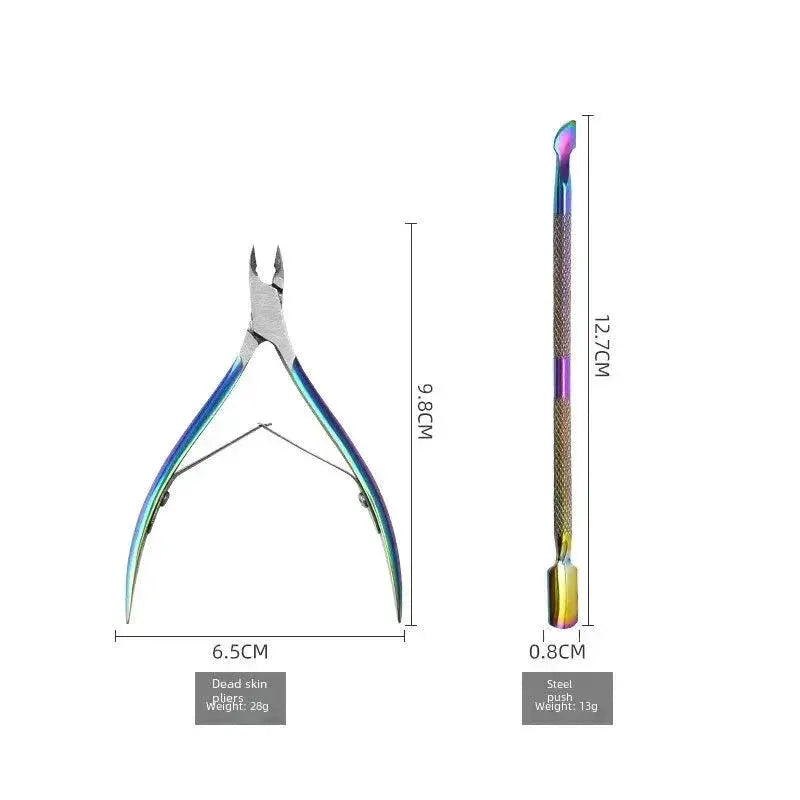 Titanium Skeleton Manicure Set for Precision Nail Care