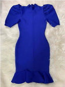 Toasting Purple Fishtail Hem Dress Glamorous Slimming Gown