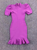 Toasting Purple Fishtail Hem Dress Glamorous Slimming Gown