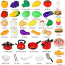 Toddler Kitchen Play Set with Cookware and Food Toys Fun