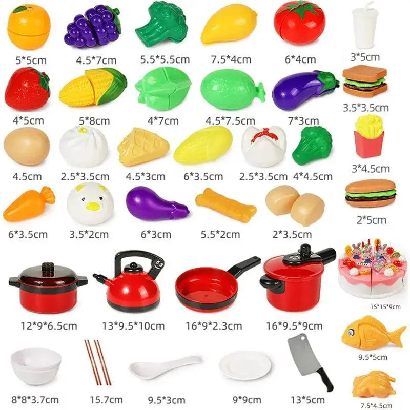 Toddler Kitchen Play Set With Cookware And Food Toys