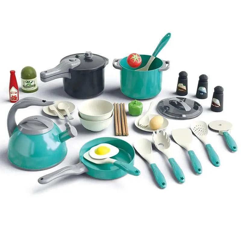 Toddler Pretend Play Kitchen Set with Pots and Pans Toys