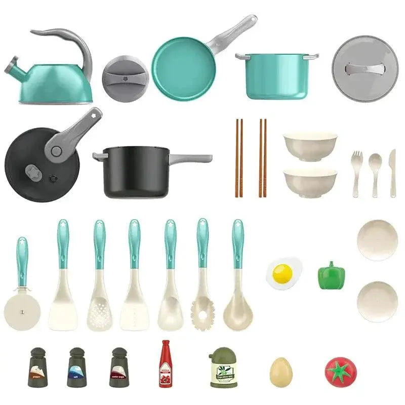 Toddler Pretend Play Kitchen Set with Pots and Pans Toys