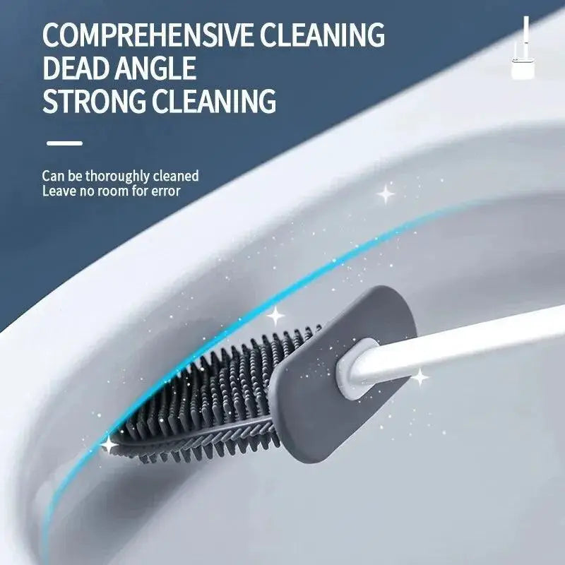 Toilet Brush Holder Silicone Bristles Quick Drying Accessory