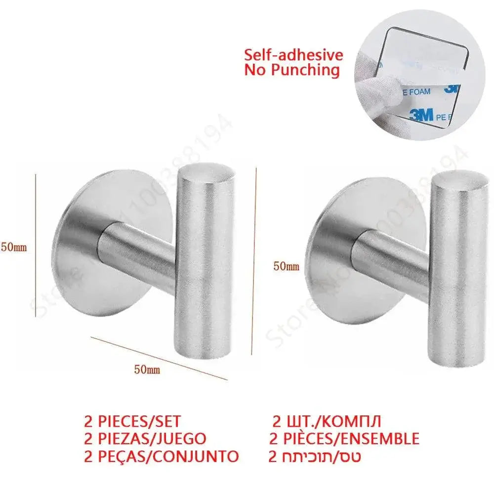 Toilet Paper Holder Wall Mount Rustproof Adhesive Rack Steel