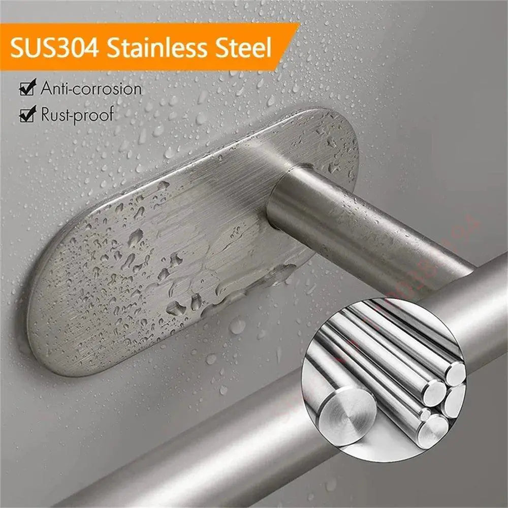 Toilet Paper Holder Wall Mount Rustproof Adhesive Rack Steel