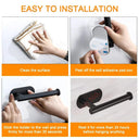 Toilet Paper Holder Wall Mount Rustproof Adhesive Rack Steel