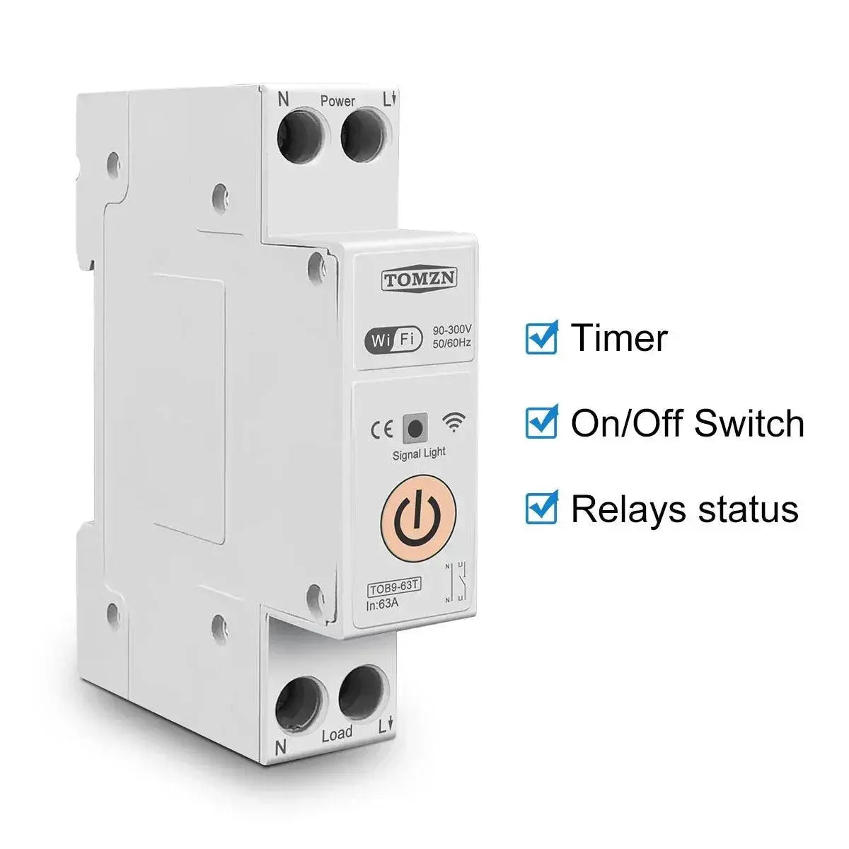 TOMZN WiFi Smart Switch With Energy Meter Remote Monitoring