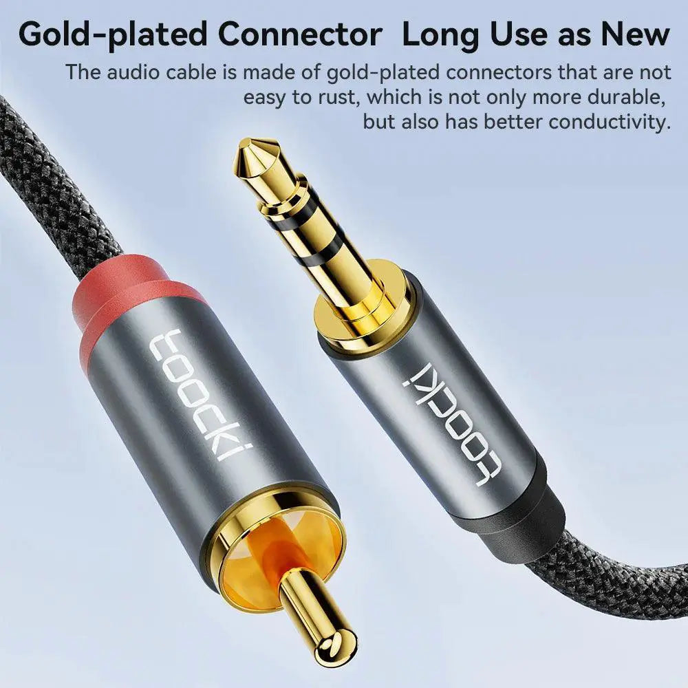 Toocki Jack Audio Splitter Cable 3.5mm To 2 RCA Home Theater