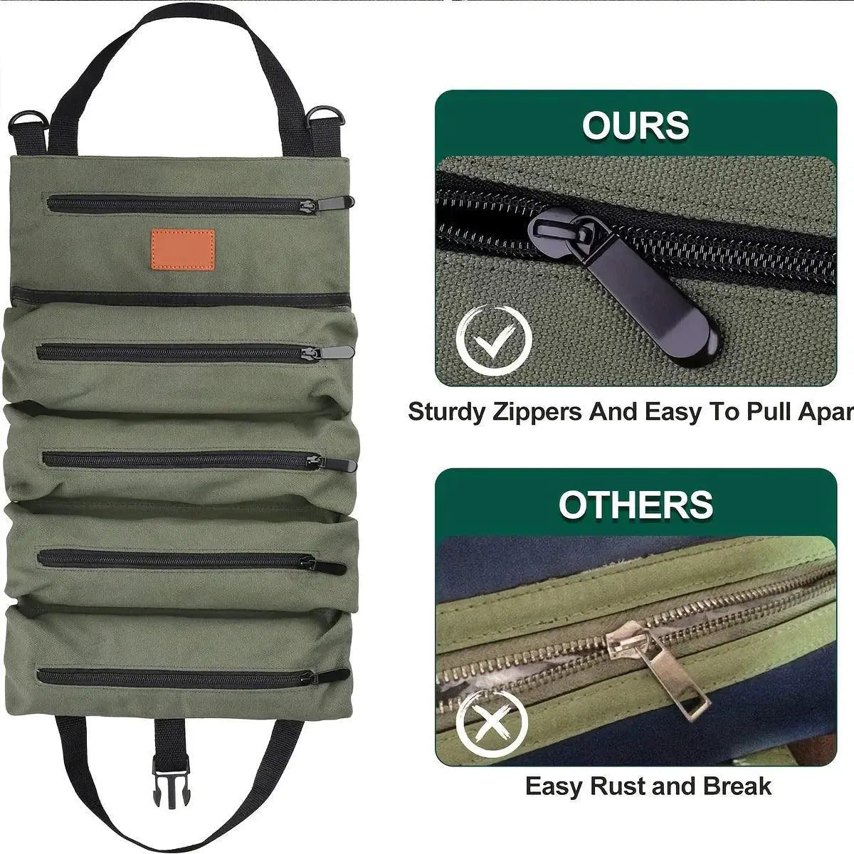 Tool Roll Up Organizer Bag Durable Nylon And Portable
