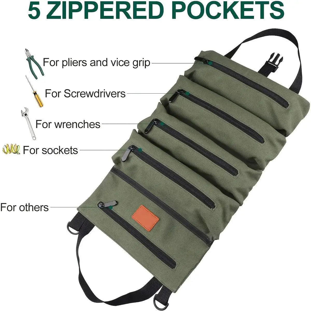 Tool Roll Up Organizer Bag Durable Nylon And Portable