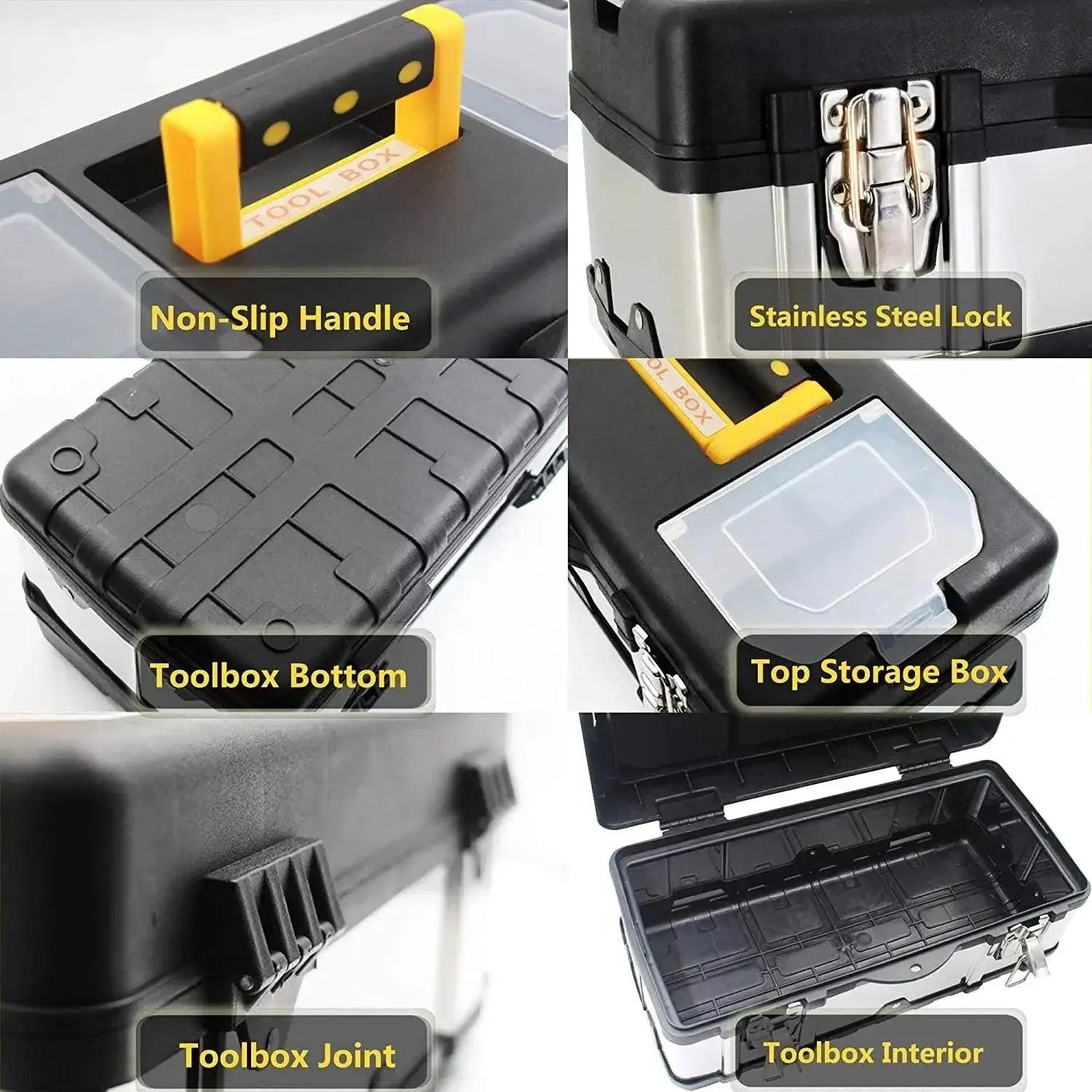 Toolbox Double Layer Storage Box With Handle Organizer