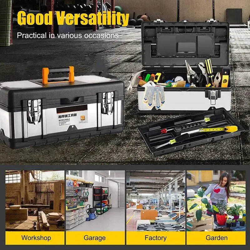 Toolbox Double Layer Storage Box With Handle Organizer