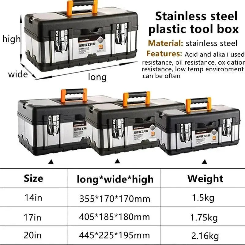 Toolbox Double Layer Storage Box With Handle Organizer